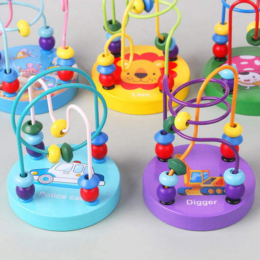 Baby Early Education Learning Toys (Wooden mini cartoon beads)