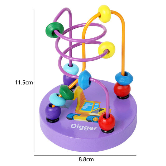 Baby Early Education Learning Toys (Wooden mini cartoon beads)