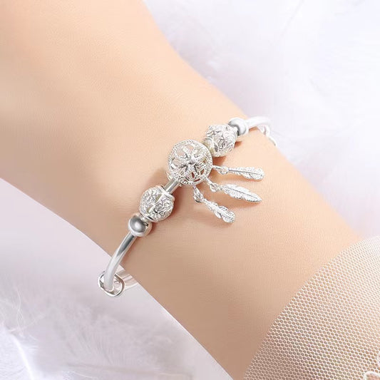 Dreamcatcher Silver Bracelet—Niche Personality Bracelet