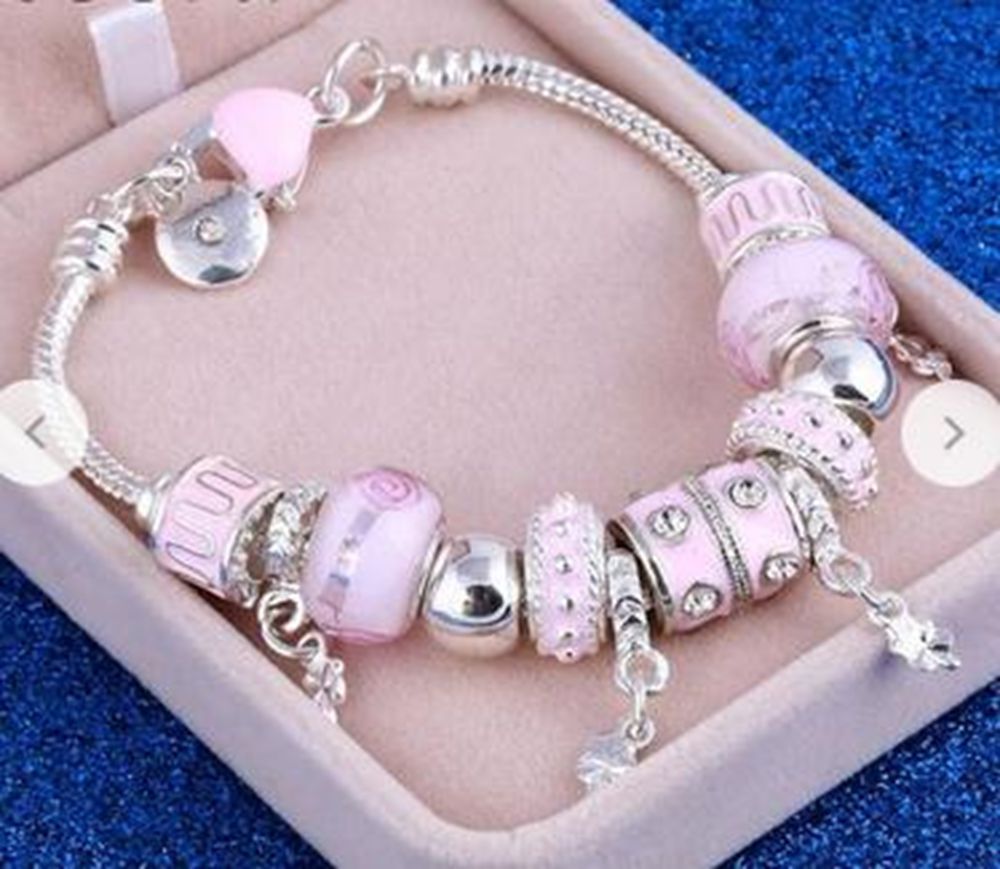 Fashion DIY Glass Beaded Alloy Four-leaf Clover Pendant Bracelet