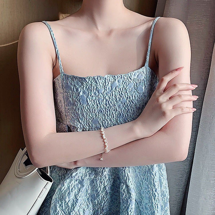 Natural freshwater pearl bracelet, baroque-shaped millet grains bracelet
