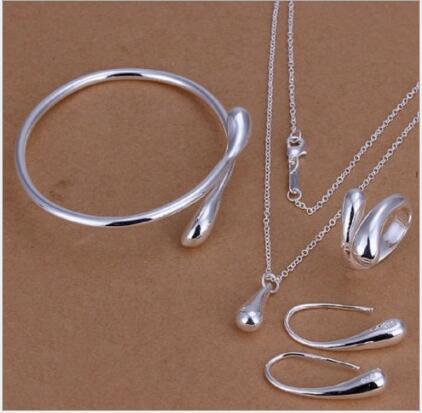 925 silver water drop four-piece suit